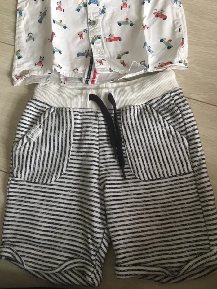 Ensemble short chemisette 18 mois sergent major - photo numéro 2