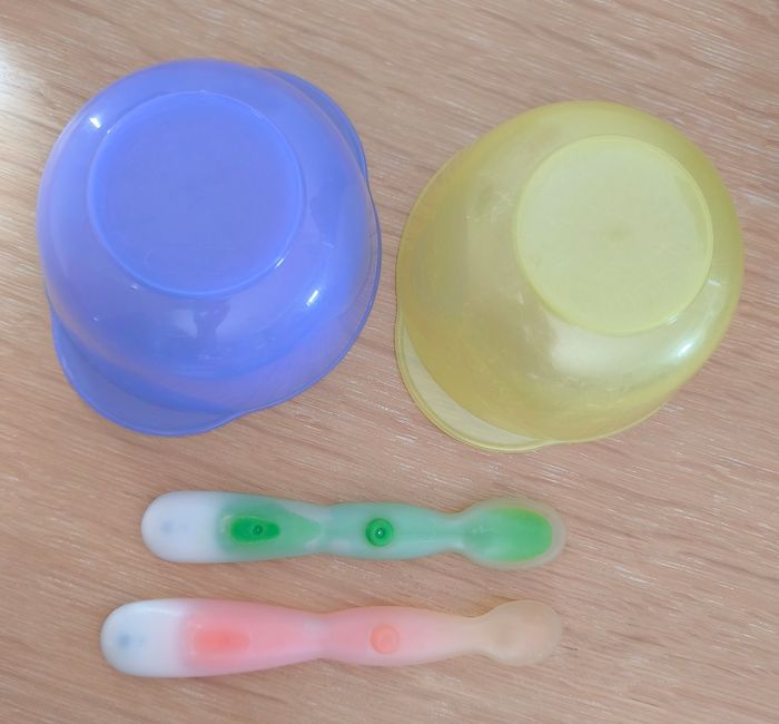 🌿 Lot de 2 bols bébé avec poignées + 2 cuillères thermosensible - Plastorex / Bébé Confort 🌿 - photo numéro 6