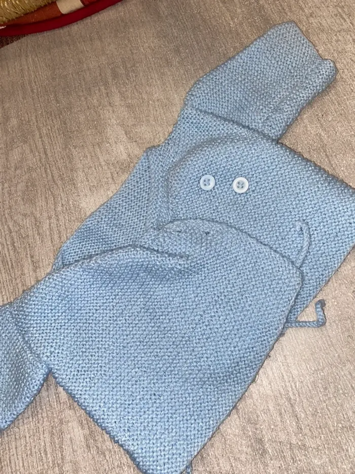 Brassière bleue croisée – Fait main - photo numéro 2