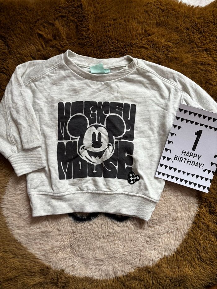 Sweat fin gris Mickey DISNEY t.12m