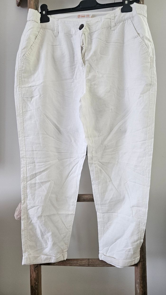 Pantacourt taille 40 L coton et lin