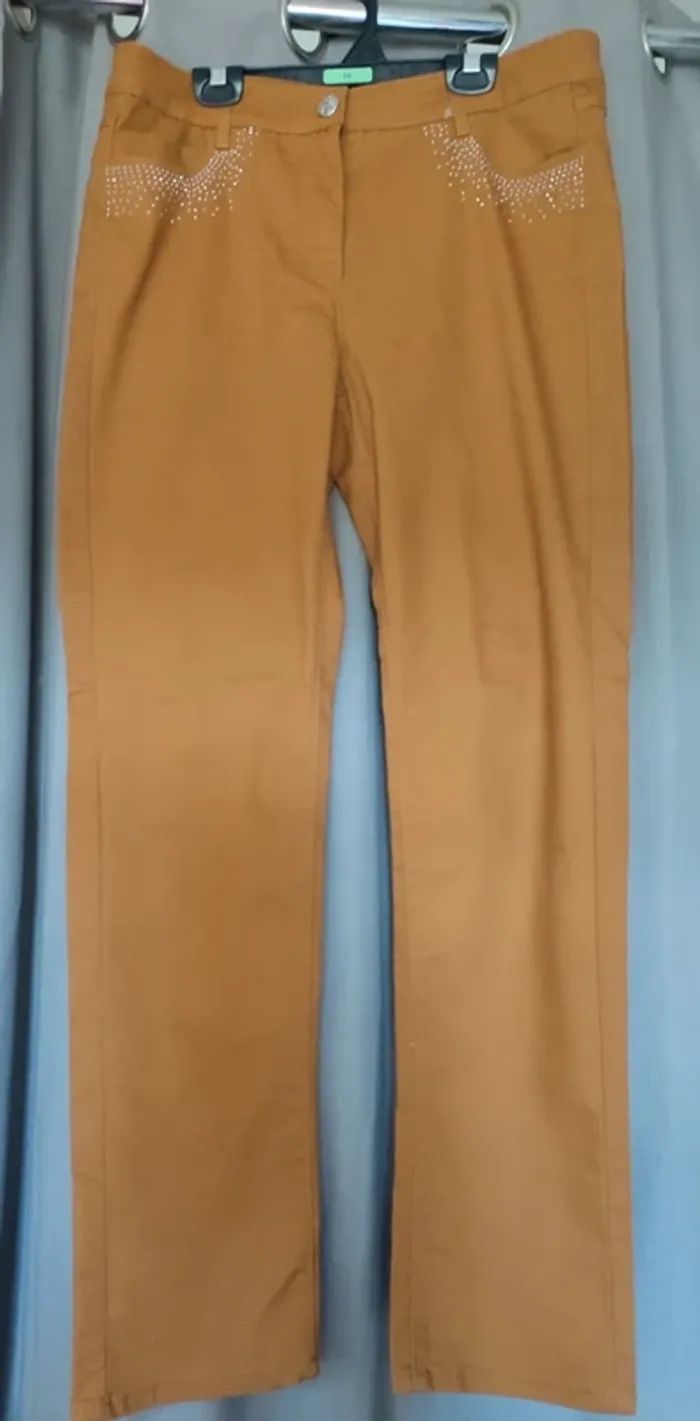 Pantalon droit moutarde - photo numéro 2