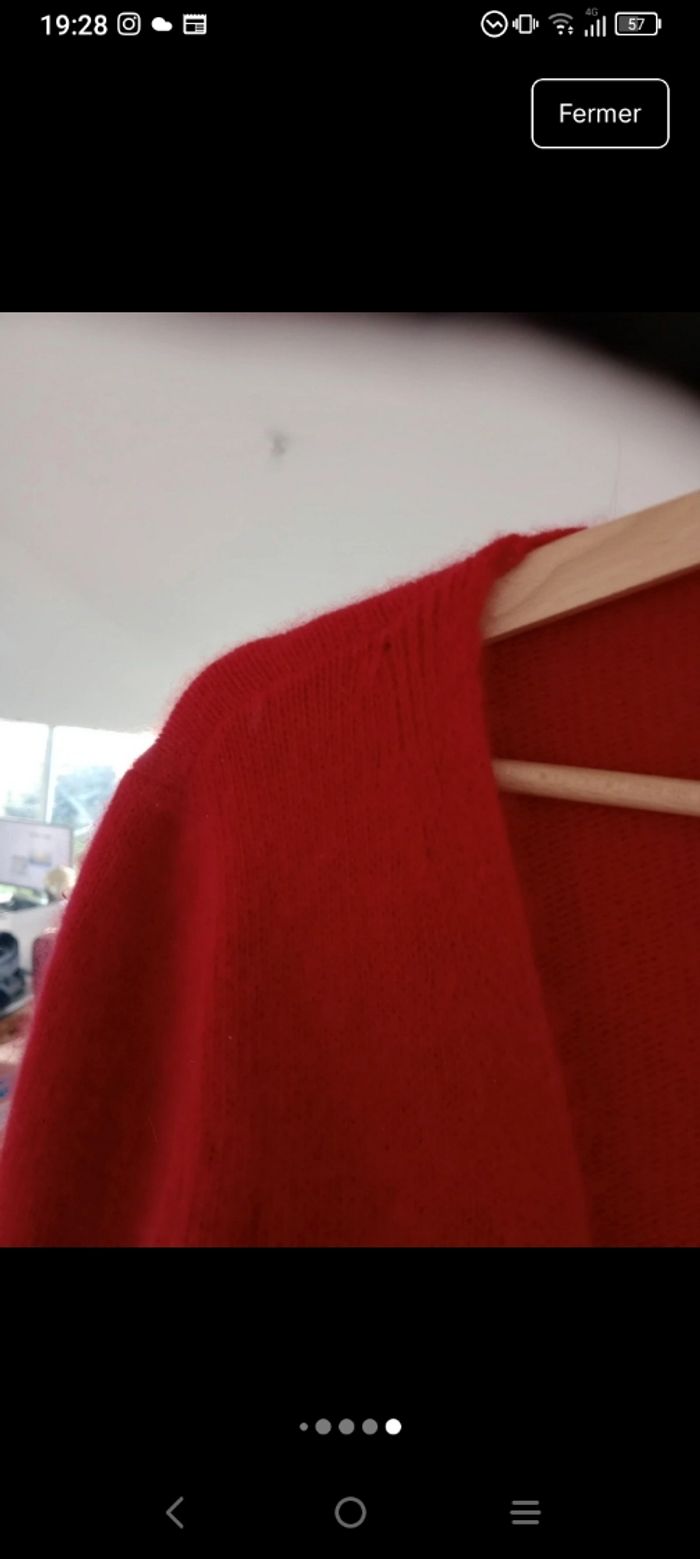 Cache-cœur femme L rouge angora c81 - photo numéro 9