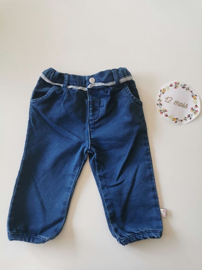 Lot de 3 articles bébé fille 12mois(2 pantalons + 1 bodie)en très bon état sergent major, boutchou - photo numéro 5