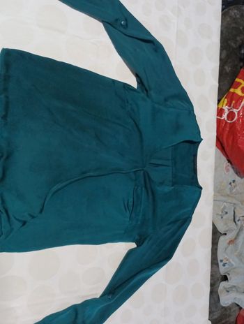 Tee shirt blouse manches longues femme Teddy Smith taille S effet satiné coupe cache coeur