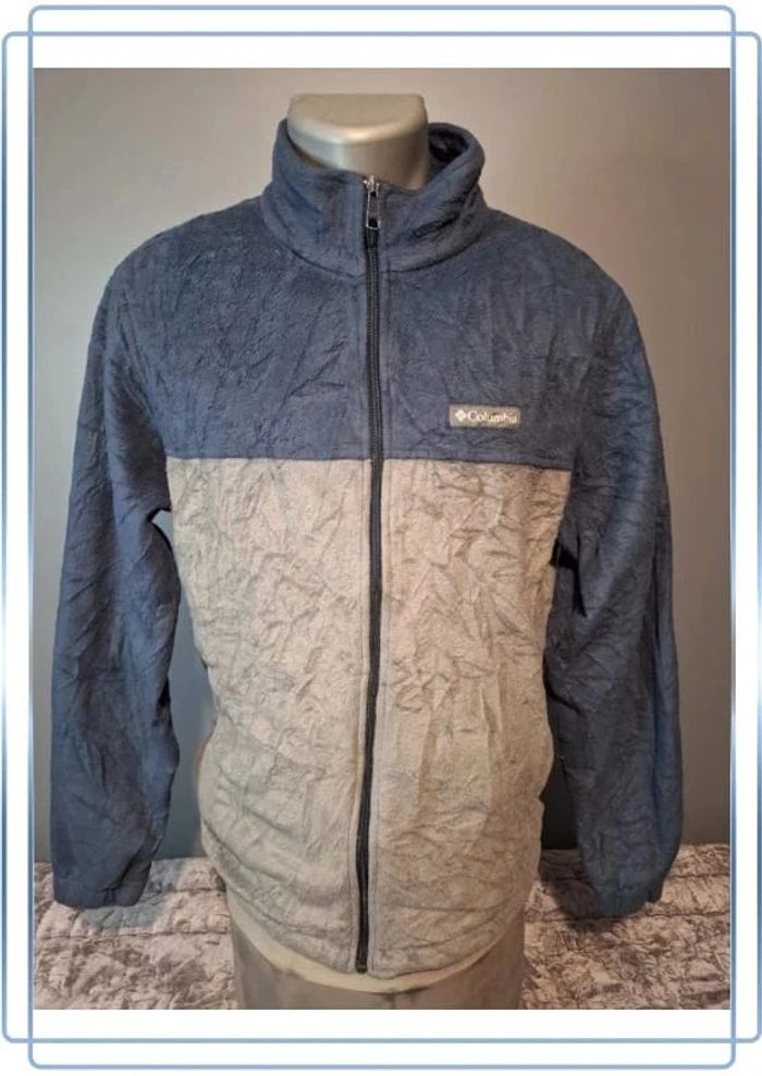 polaire full zip columbia bleu et gris homme - taille L (274) - photo numéro 2