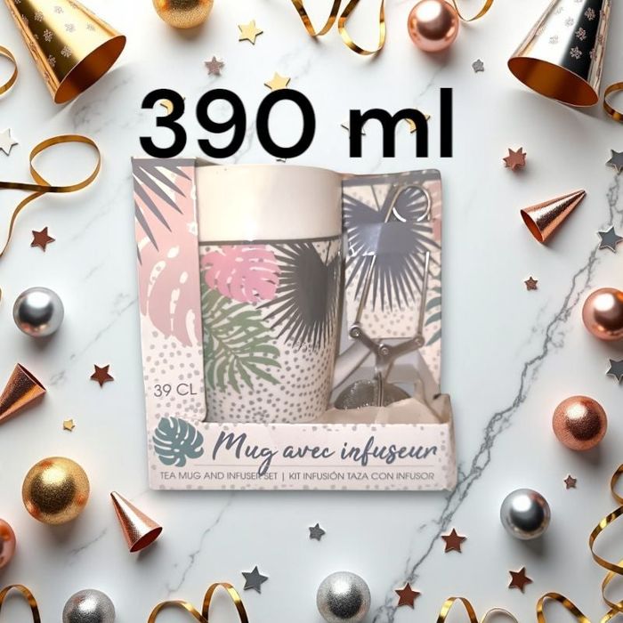 Magnifique mug xxl 390 ml avec infuseur Neuf 🎀 #dilo2103cuisine