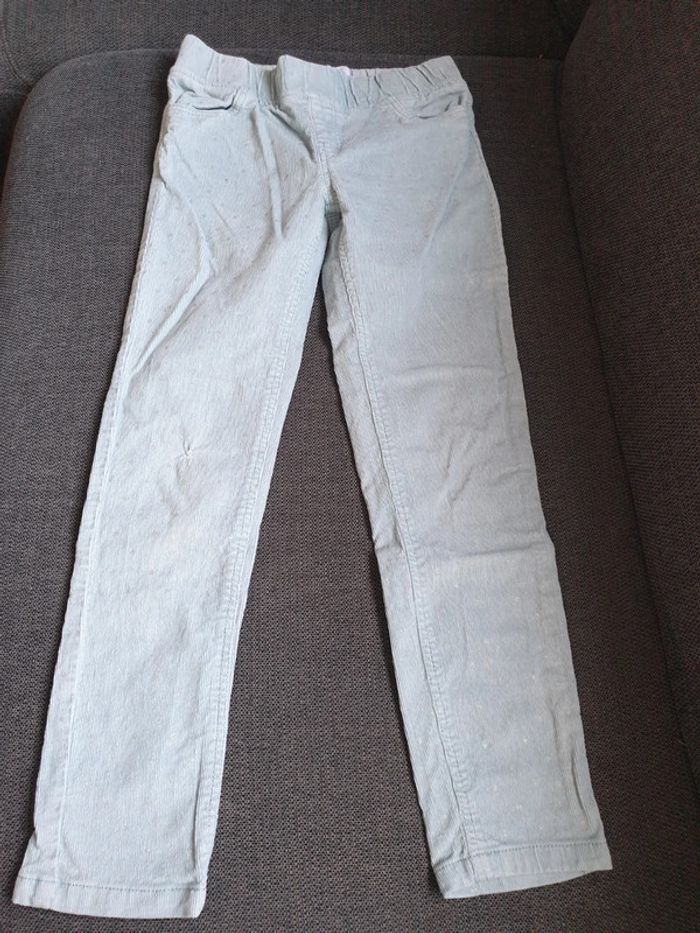 Pantalon velour fille 8 ans turquoise étoiles