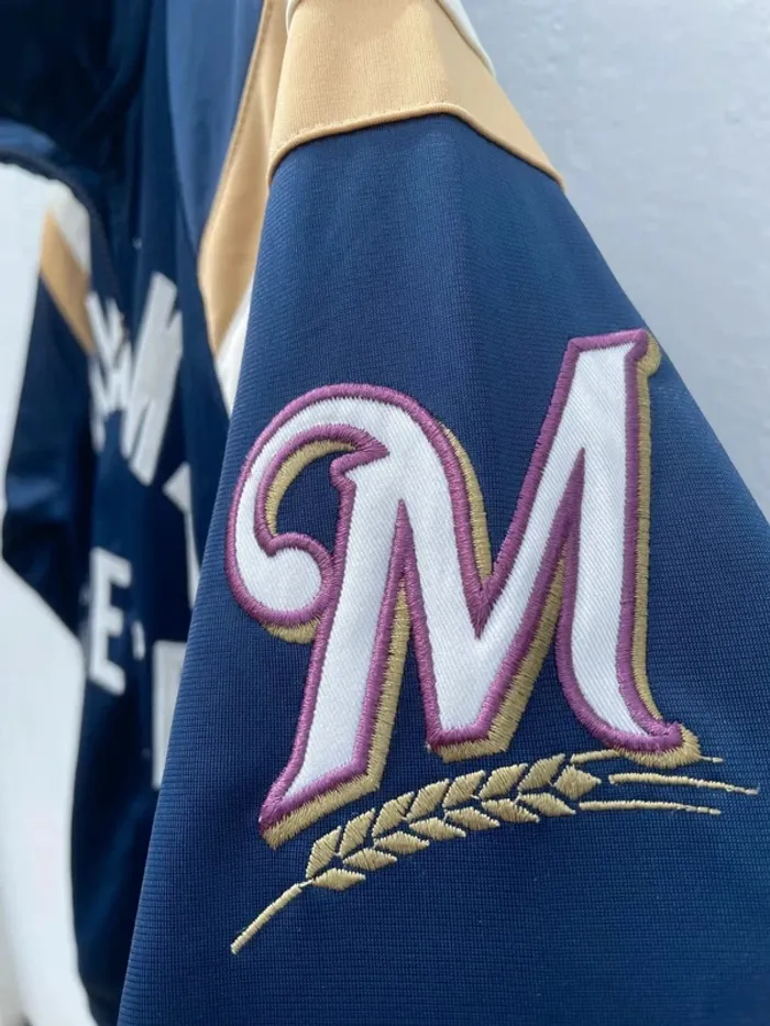 MLB Sports Milwaukee Brewers Genuine Merchandise Baseball track jacket Mens M - photo numéro 4