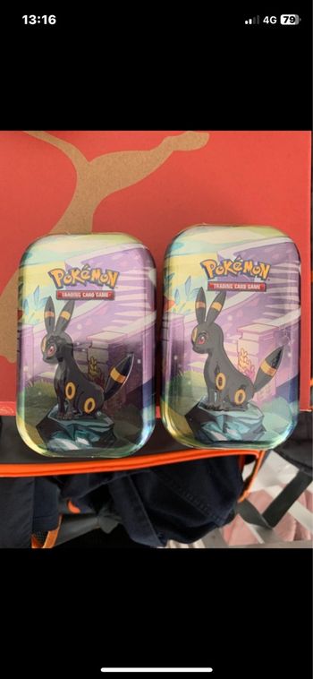 2 mini tin Pokémon noctali évolutions prismatiques
