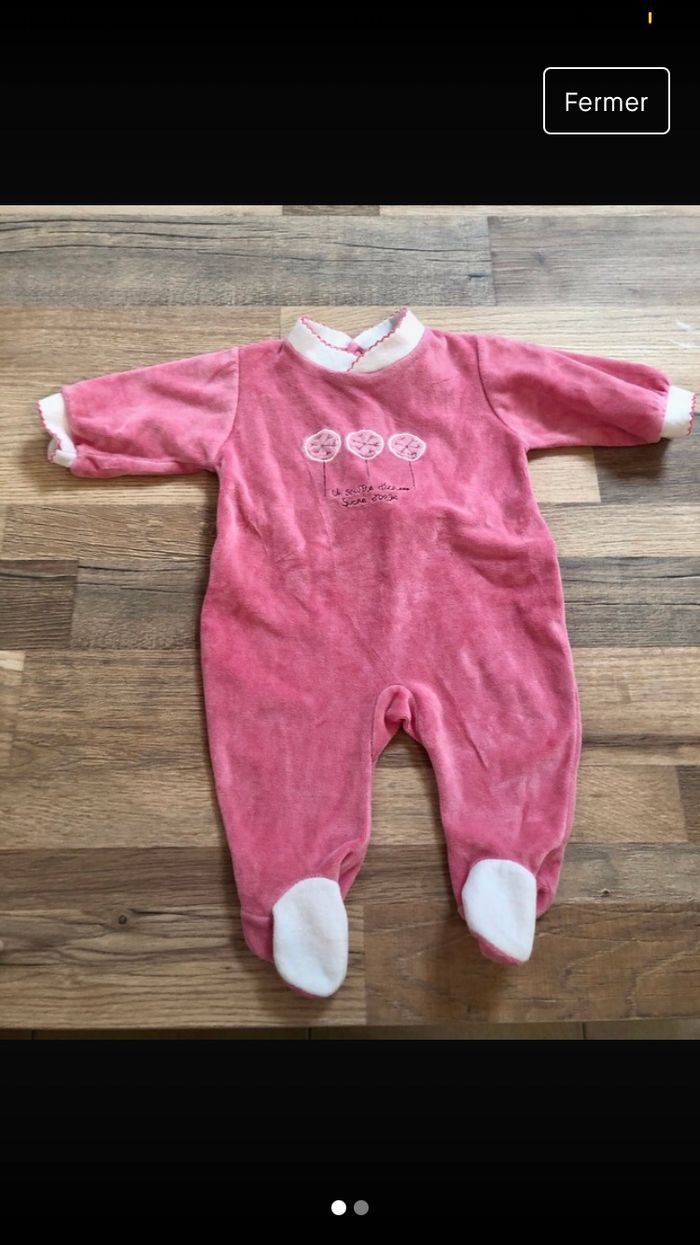 Pyjama rose aspect velours Sucre D’orge