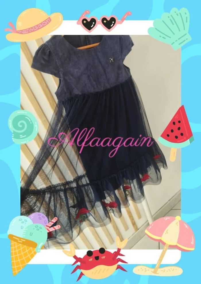 Robe velours tulle bleue original marines 7/8ans - photo numéro 12