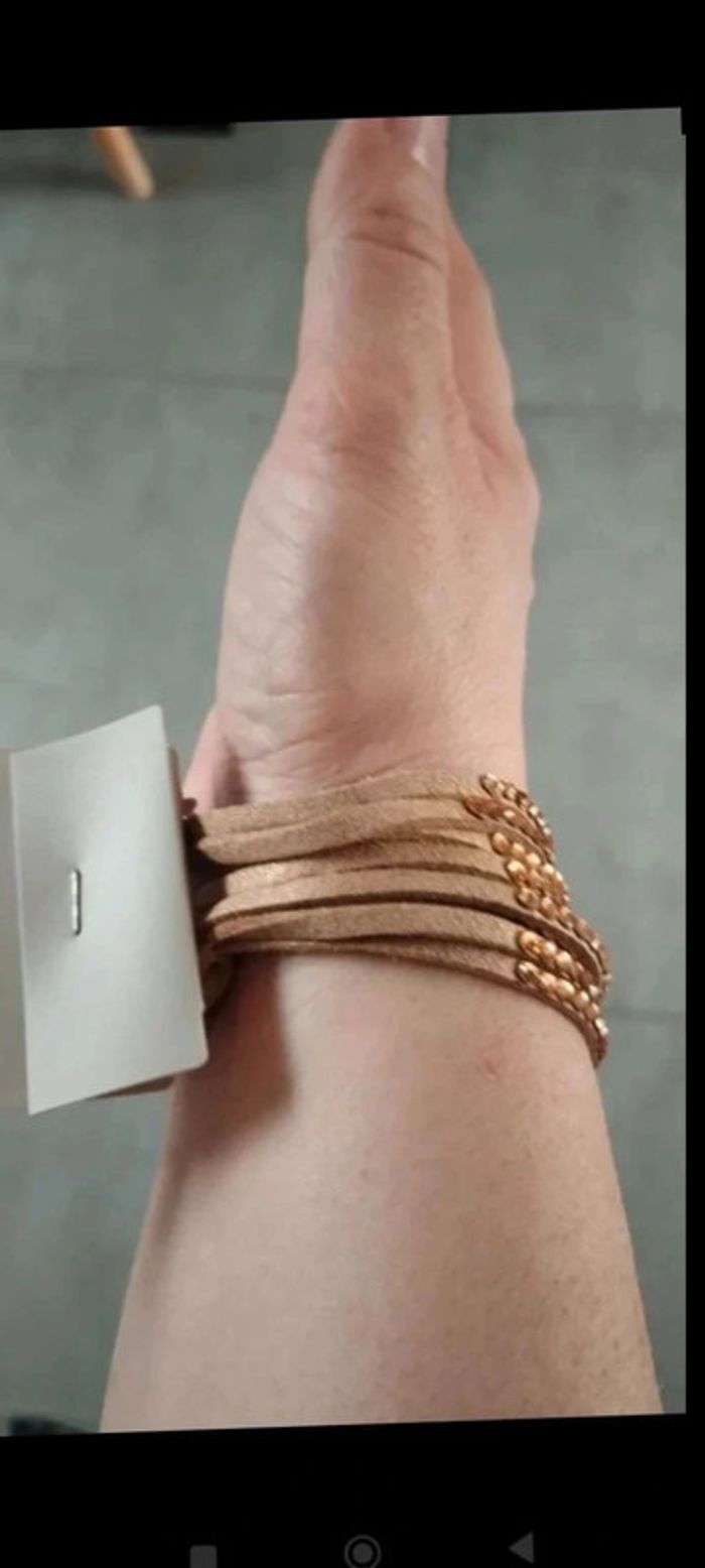 Bracelet a strass pression doré - photo numéro 4