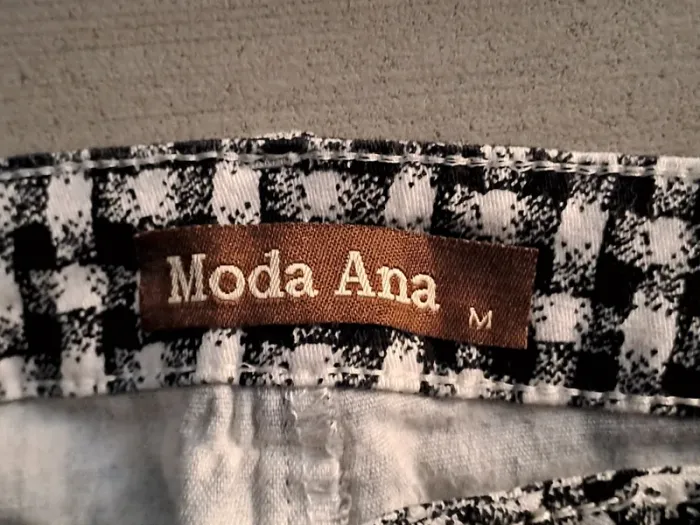 Pantalon noir blanc à carreaux Moda Ana Taille M - photo numéro 6