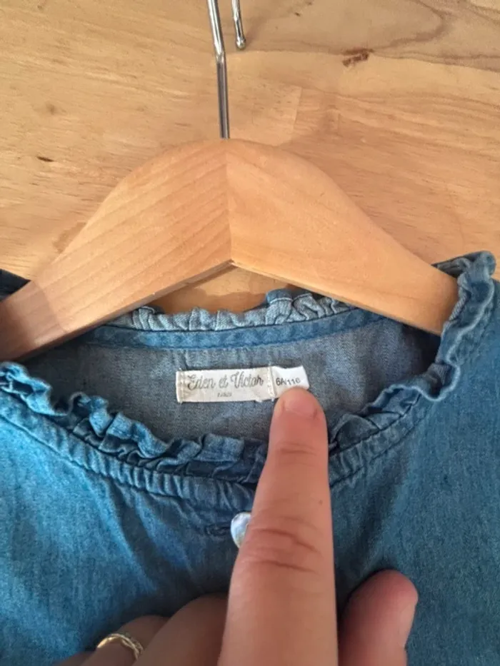 👖 Chemise en coton couleur jean  • Eden & Victor •  6 ans 👖 - photo numéro 4