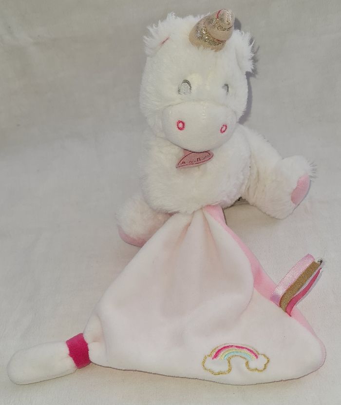 Lot de 2 doudous Licorne Arc-en-ciel Baby Nat - photo numéro 2