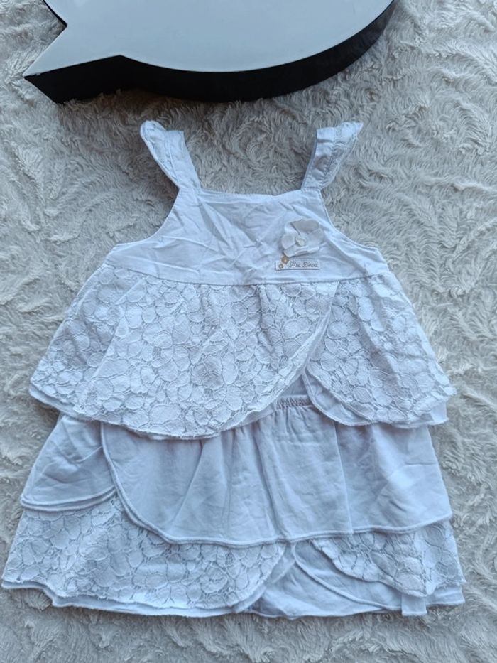 Robe bretelles Fille 6 mois style broderie idéal cérémonie mariage fête baptême P'tit bisou - photo numéro 2