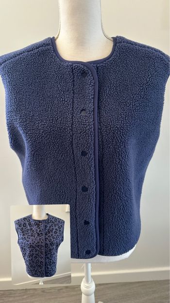 Veste sans manche réversible Sherpa bleu et noir Paloma Promod T38 M