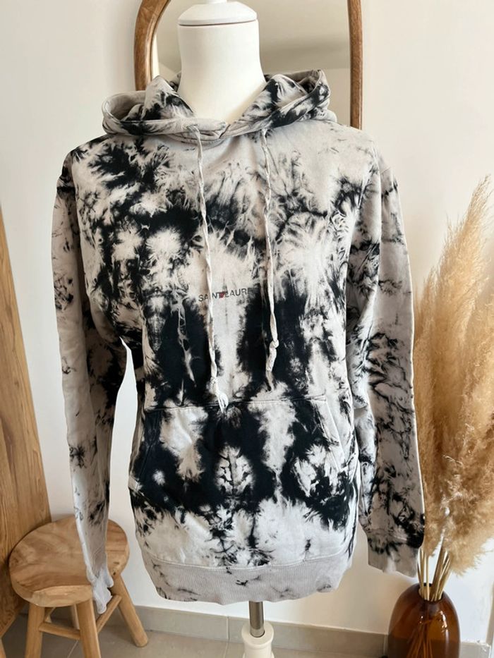 Sweat à capuche gris et noir Saint Laurent - photo numéro 2