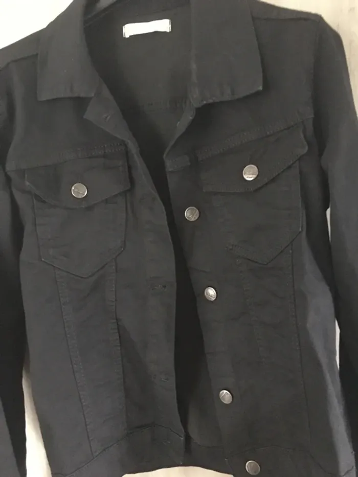 Veste en jean noire courte New Laviva T.38 - photo numéro 2