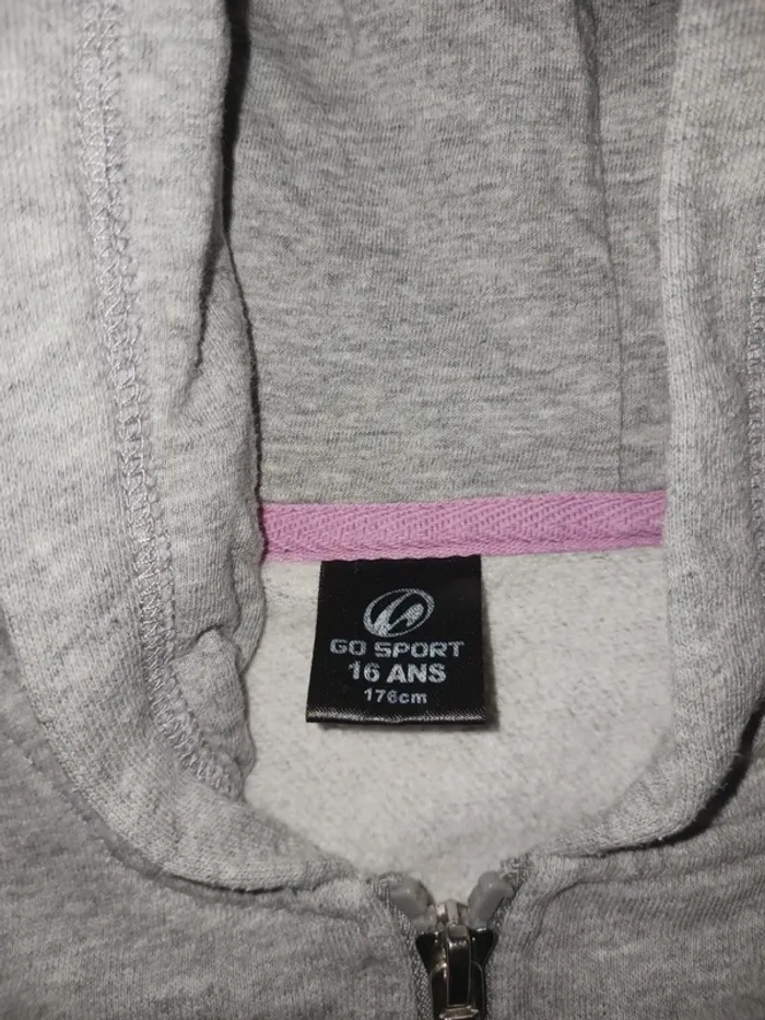 Gilet zippé à capuche court fille 16 ans Go sport - photo numéro 3