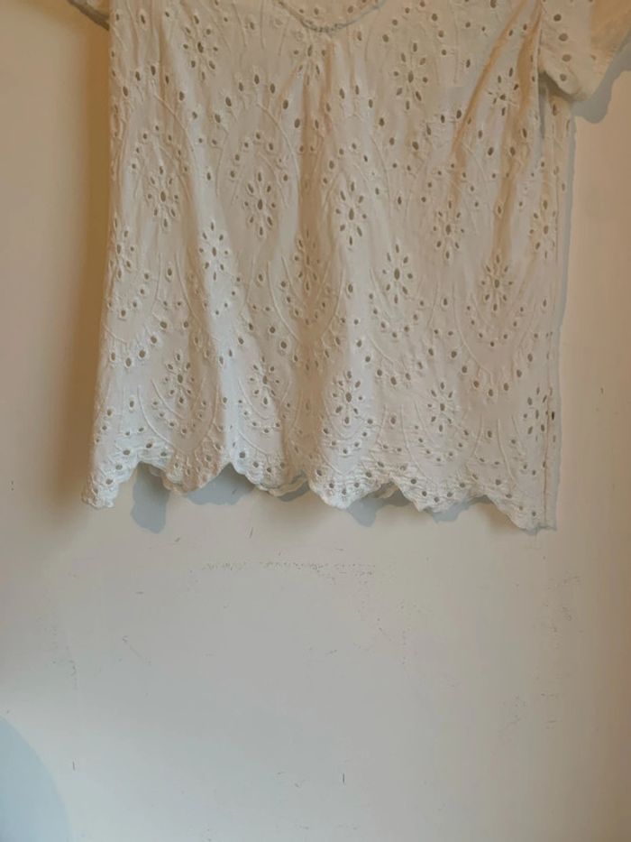 Haut broderie blanc Massimo Dutti - photo numéro 4
