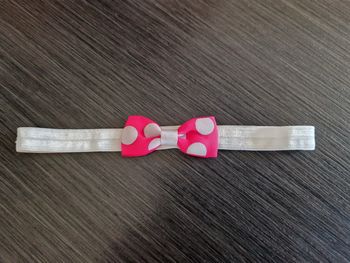 Bandeau fille  pois rose taille unique