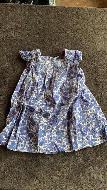 Robe manches courtes motif Liberty bleu Jacadi