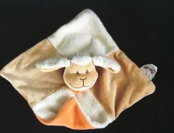 DOUDOU CARRE PALT MOUTON BEIGE/ORANGE - BENGY