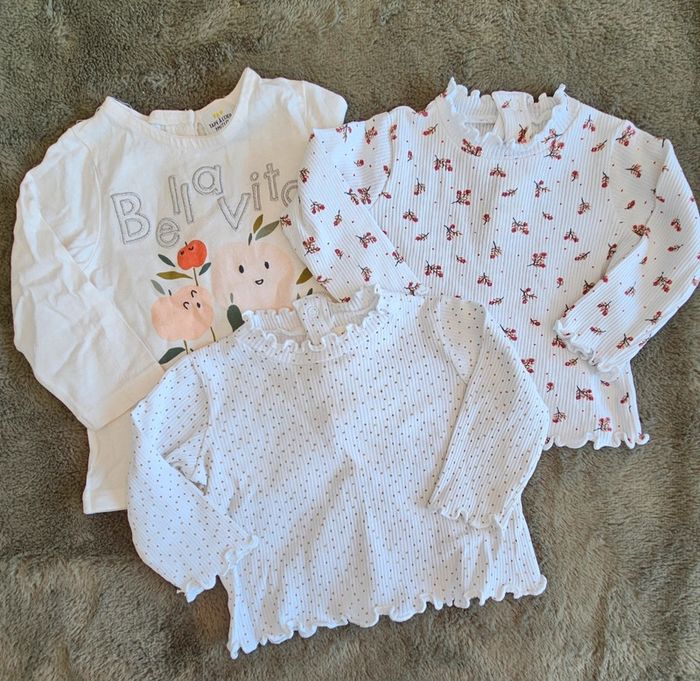 Lot 3 t-shirt manche longue 9 mois