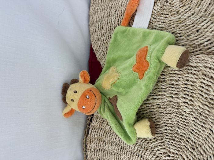Doudou plat vache girafe vert jaune orange KIMBALOO - photo numéro 3