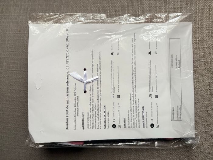 Doudou lapin rose pale fille - photo numéro 2