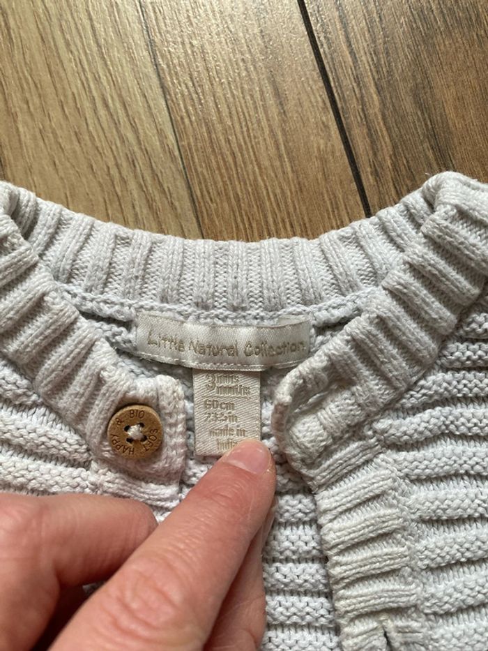 Gilet mailles mixte beige - photo numéro 3
