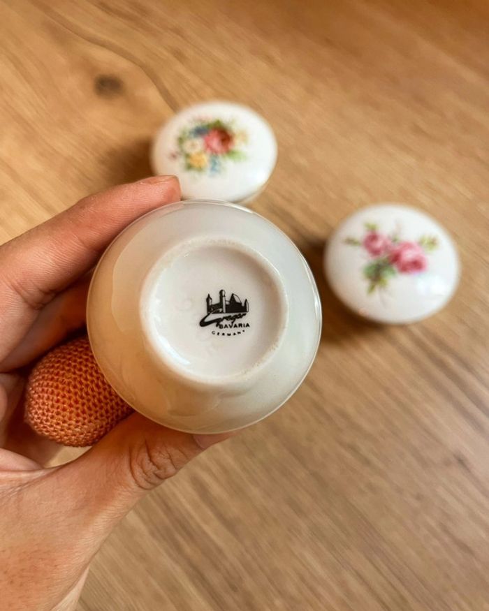 Porcelaine - Parfum - soucoupe - flacon - porcelaine - vintage - Germany - Bavaria - fleur - photo numéro 2