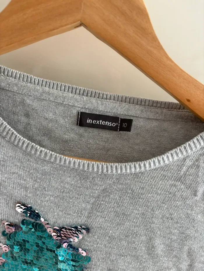 Pull gris fille 10 ans - photo numéro 3