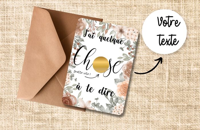 Carte à gratter annonce grossesse, mariage, demande témoin, parrain, marraine, annonce grossesse originale