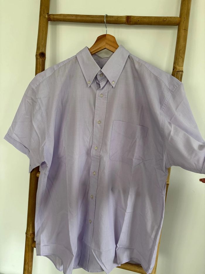 Chemisette chemise manche courte violette taille L - photo numéro 2