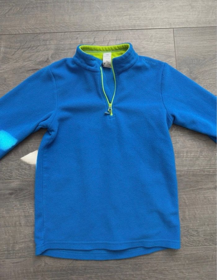 Pull polaire bleu Quechua 8 ans ski foot - photo numéro 2