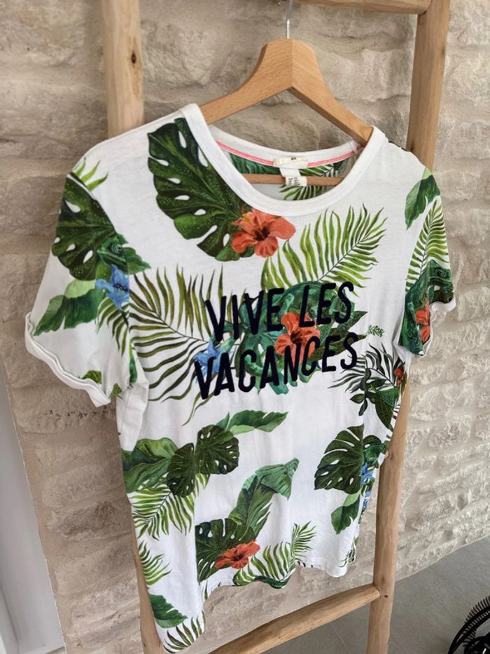 Tee shirt H&M « vive les vacances » taille 14/15 ans - 4 € - photo numéro 3