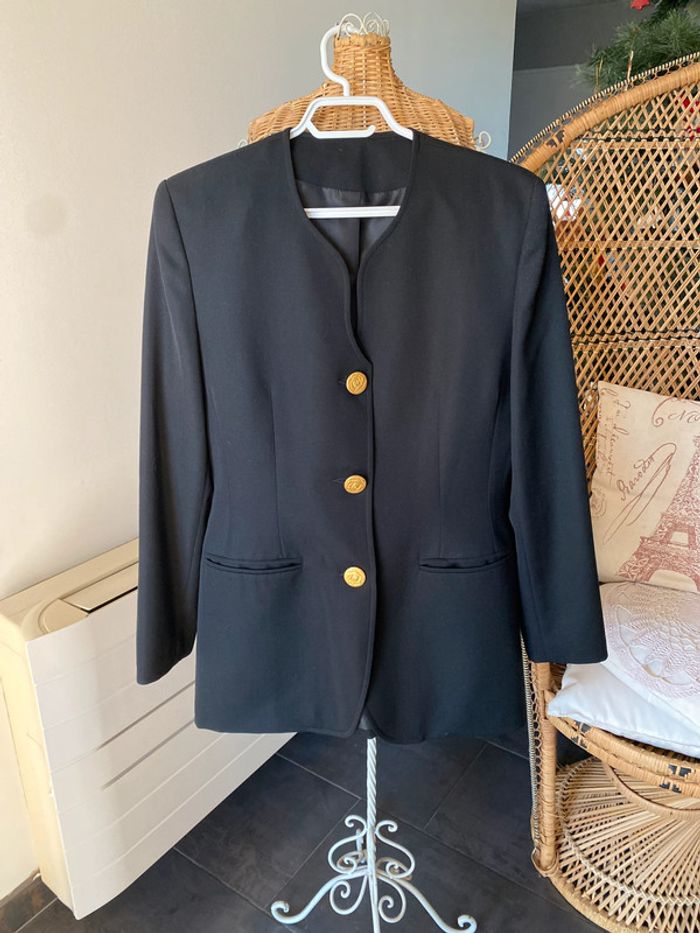 Blazer noir à boutons dorés Fedora taille 38 Made in France