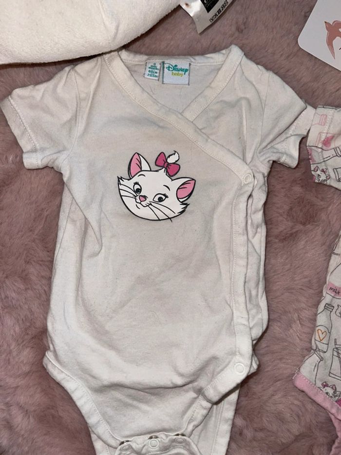 Lot de 2 body Marie Disney MC 3 mois - photo numéro 2