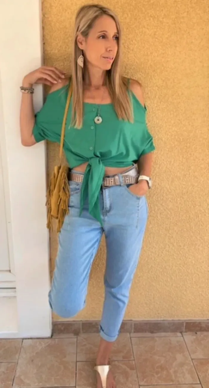 Jean mom bleu clair taille 40 - photo numéro 4