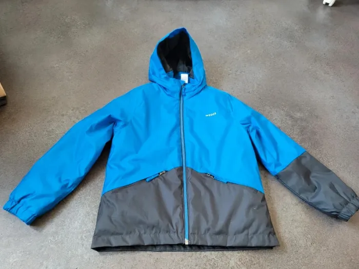 Blouson manteau ski montage hiver bleu wedze decathlon 8 ans