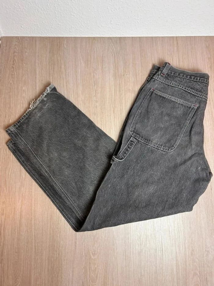 Jean Workwear cargo Carpenter Vintage 100% coton Gris Délavé - Bas Usé - W36- L34 - photo numéro 11