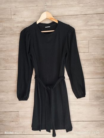 Robe maille légère JDY noir ceinture TXS