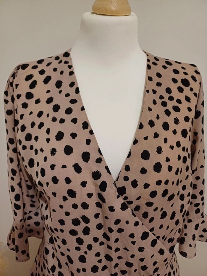 Robe rose pâle leopard Cache-coeur My Jewellery taille XS 34 - photo numéro 3