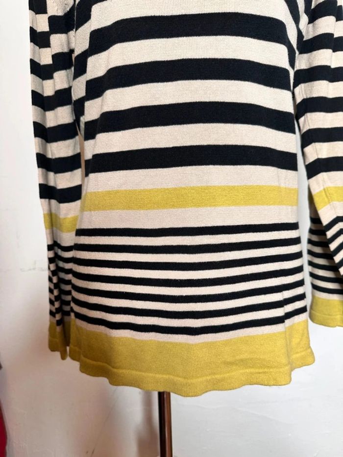 Pull long rayé en maille de coton 38/40 - photo numéro 3