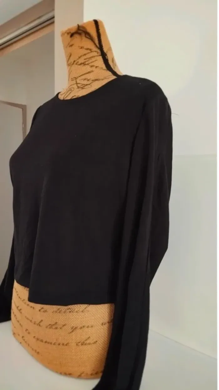 Top haut Tee shirt court noir taille xl Ardene - photo numéro 4