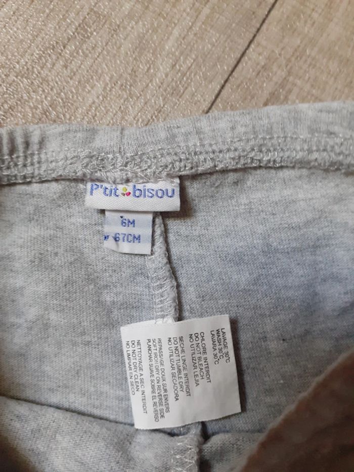 Tunique et legging fille grise et violette 6 mois neuve - photo numéro 5
