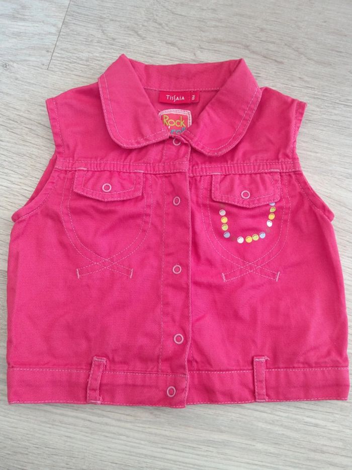 Gilet ou chemise sans manches fille 6 mois - photo numéro 2
